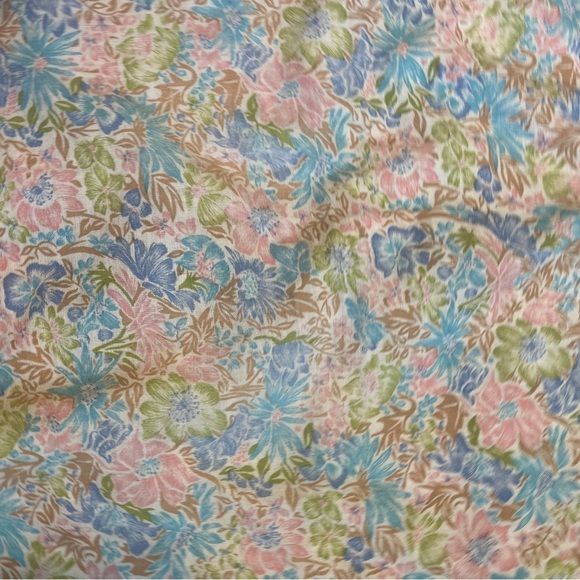 Beautiful Vintage Cotton 60s 70s Floral Button Down Housecoat Dress - Picture 4 of 7